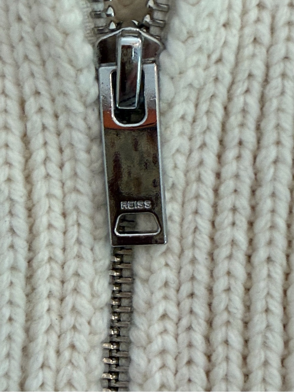 Reiss Alexis Cable Knit Zip Neck Jumper Sweater Cream M - Picture 6 of 8